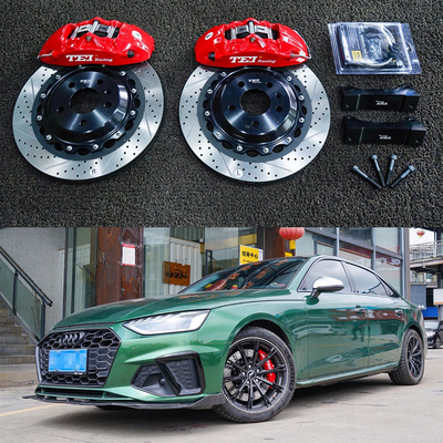 Купить Передний Audi Большой тормозный комплект для A4L 18 дюймовый 4 поршневый калибр тормозный комплект с 355*28 мм ротором онлайн изготовление